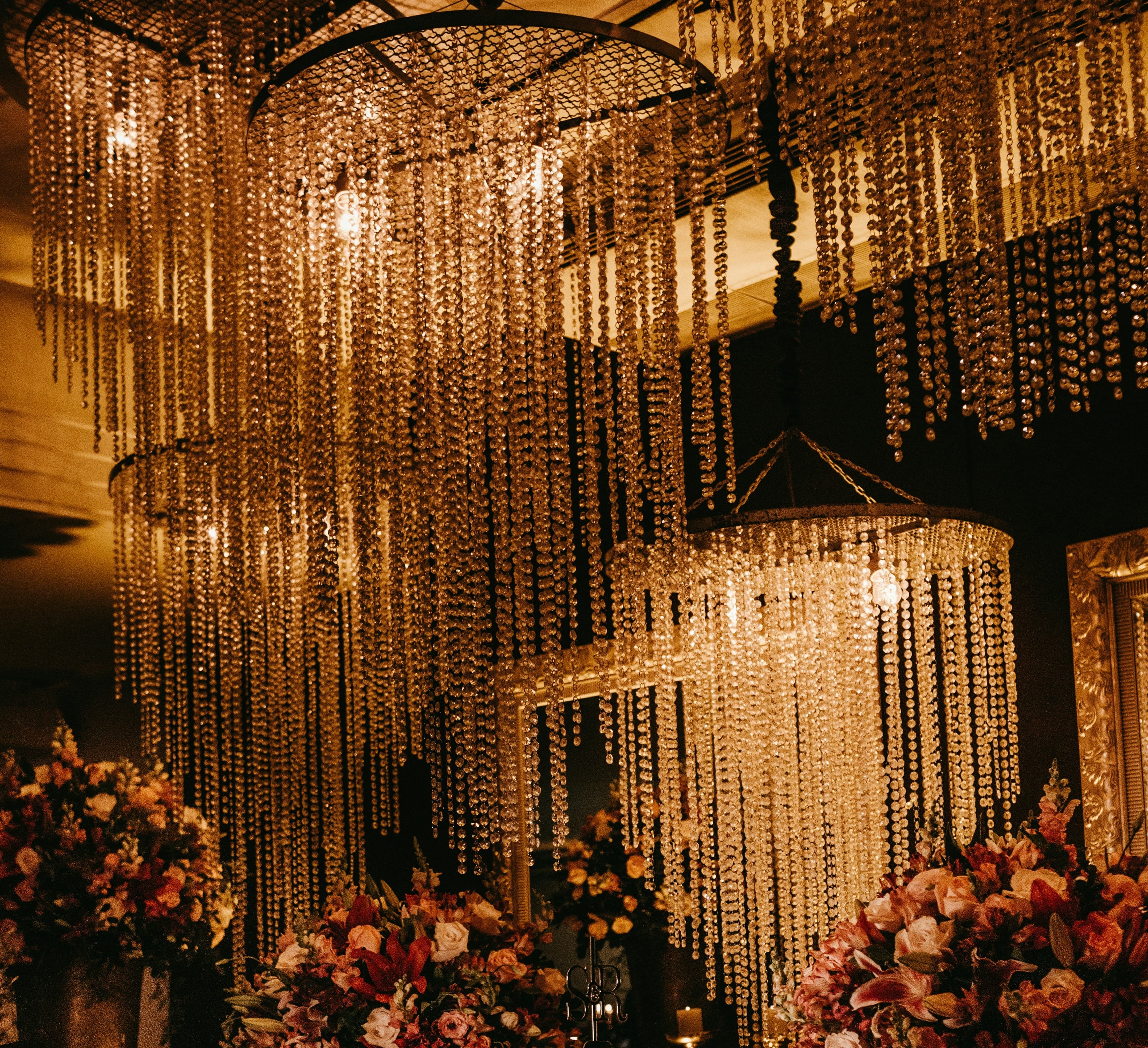 Glamorous ornate chandelier decor