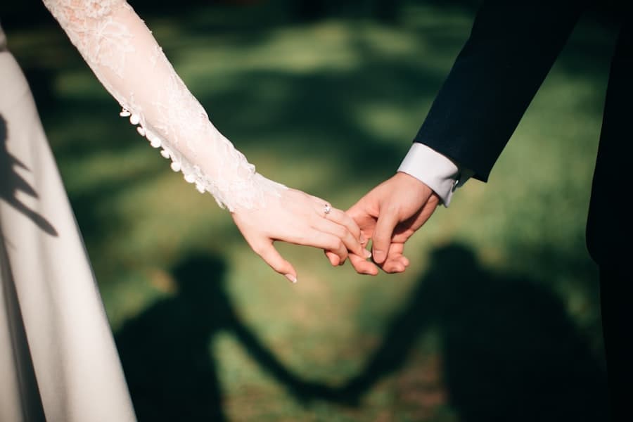 Quiet sunlit outdoor hand hold
