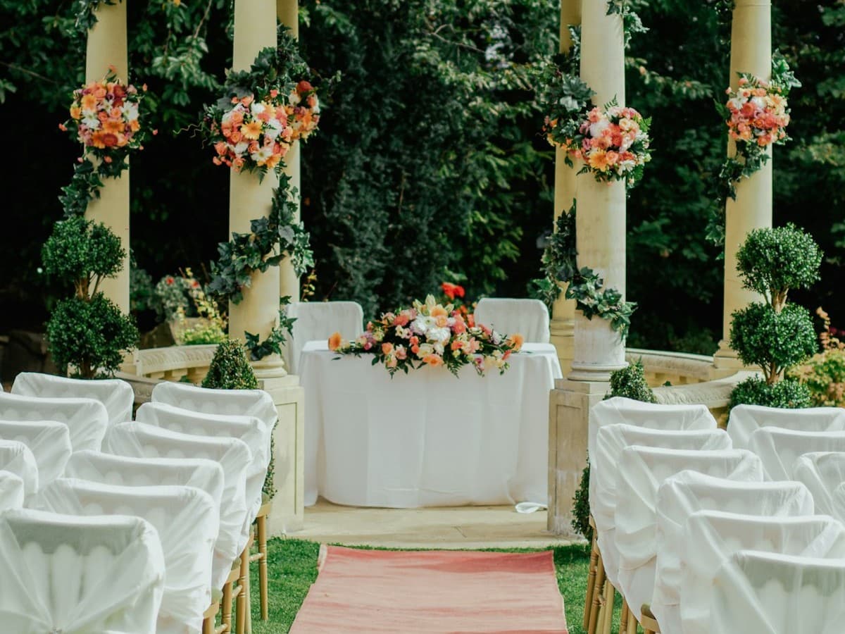 Vibrant blooming gazebo venue